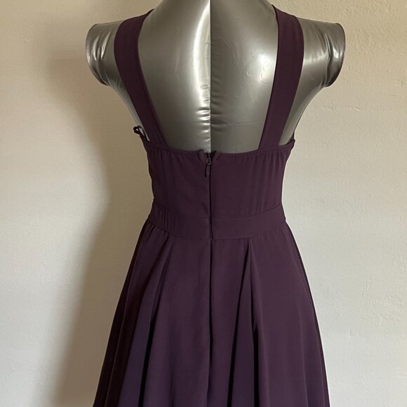 Lulus Skater Style Mini Dress, plum purple, Size S - Picture 2 of 9